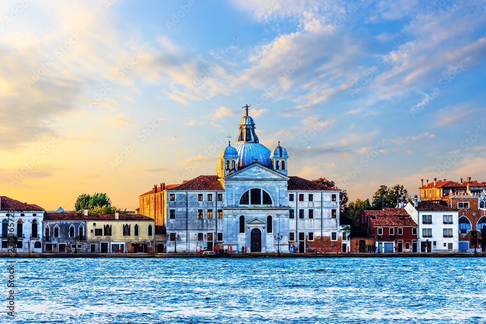 Le Zitelle Church of Venice, Italy, view from the sea