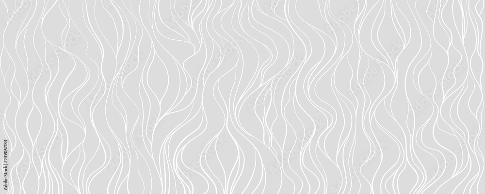 Waved background. Hand drawn waves. Seamless wallpaper on horizontally surface. Stripe texture with many lines. Wavy pattern. Line art. Print for banner, flyer or poster