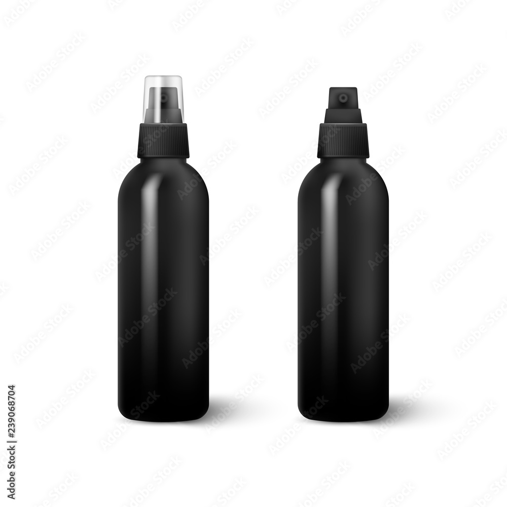 Realistic Cosmetic bottle can sprayer container isolated on white background. Vector illustration. Realistic Cosmetic bottle can sprayer container isolated on white background. Vector illustration.
