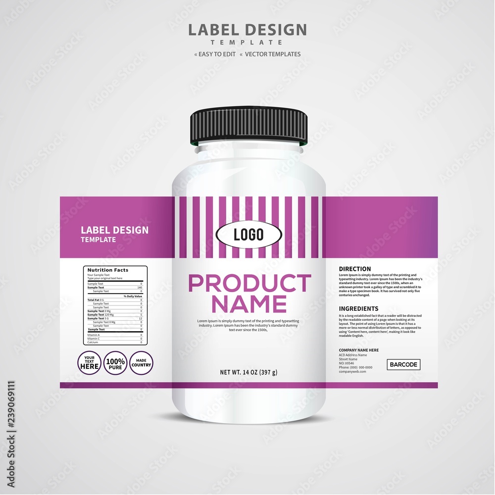 Bottle label, Package template design, Label design, mock up design ...