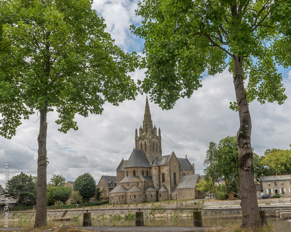 Obraz premium Avener Church of the Mother of God. City of Laval, Mayenne, Pays de Loire, France. August 5, 2018 