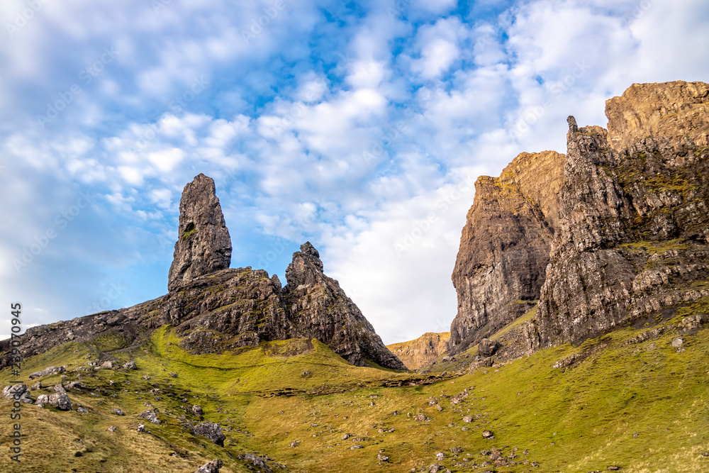 The Old Man Of Storr on the Isle of Skye during sunrise