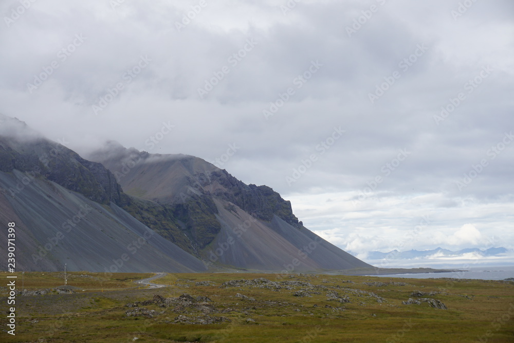 Majestic landscape on Iceland near Jokulsarlon in summer Majestic landscape on Iceland near Jokulsarlon in summer
