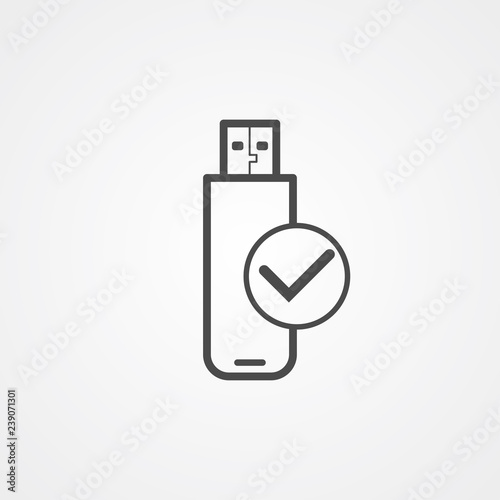 Pen drive vector icon sign symbol