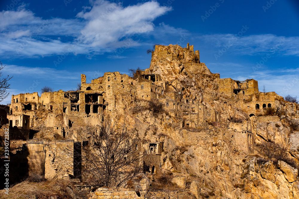 panoramic view of the ancient ruins of old castle