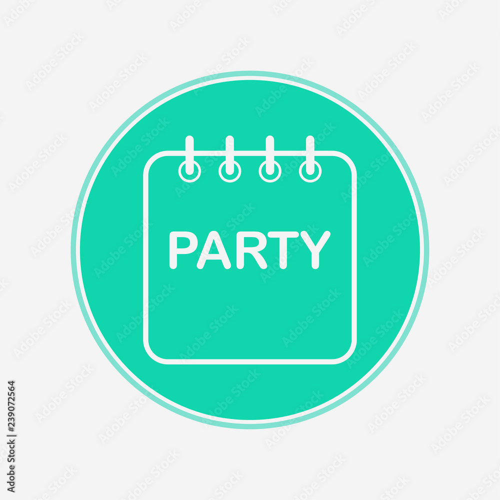 Party calendar vector icon sign symbol