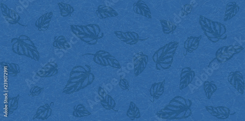 Flat vector with noise and texture. Tropical leaves Monstera on marble textured background. Bright, serene  color of Nebulas Blue. Modern, fashionable color. Seamless pattern, place for text.