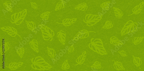 Flat vector with noise and texture. Tropical leaves Monstera on marble textured background, green color. Seamless pattern for packaging paper, textiles, wallpaper, clothed, place for your text. 