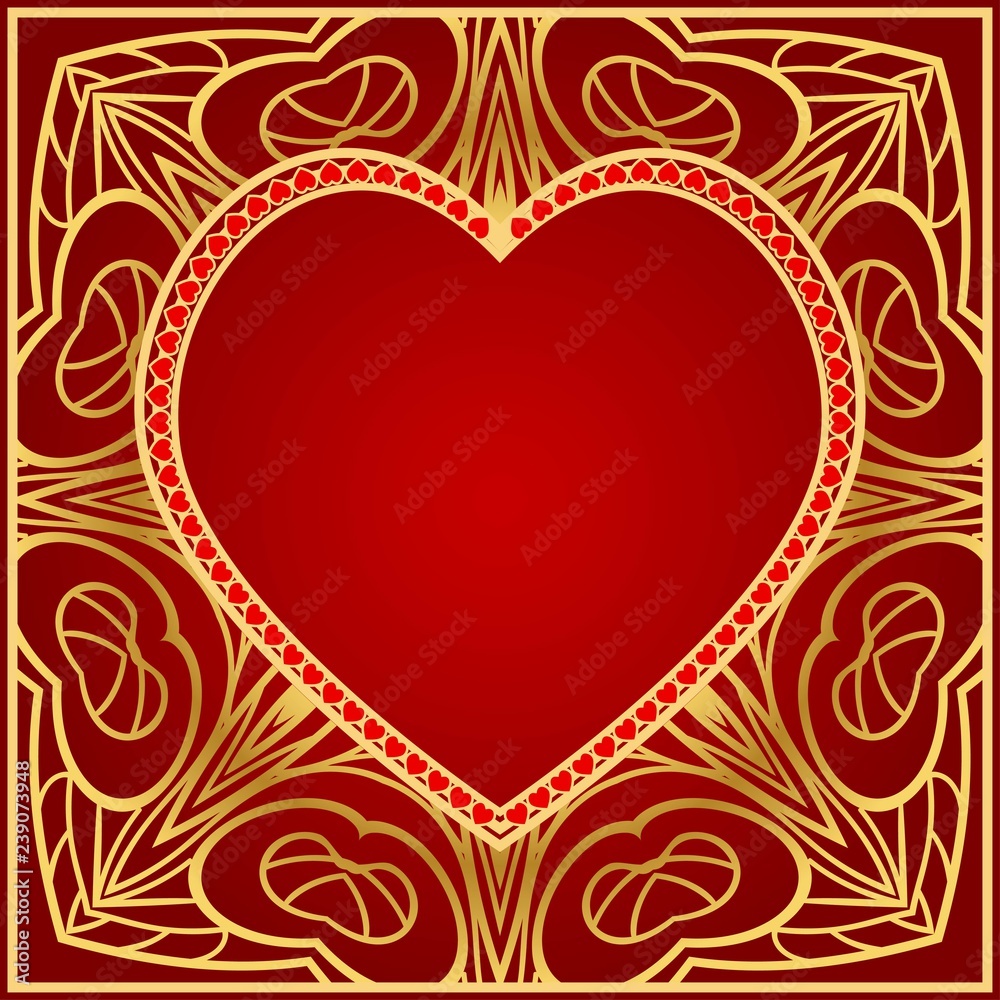 Template for Happy Valentines Day. Vector Illustration. For Greeting Card, Invitation Or Posters.