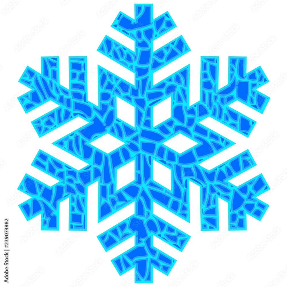 Fototapeta premium Snowflake isolated on light background.