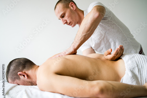 young man getting a massage