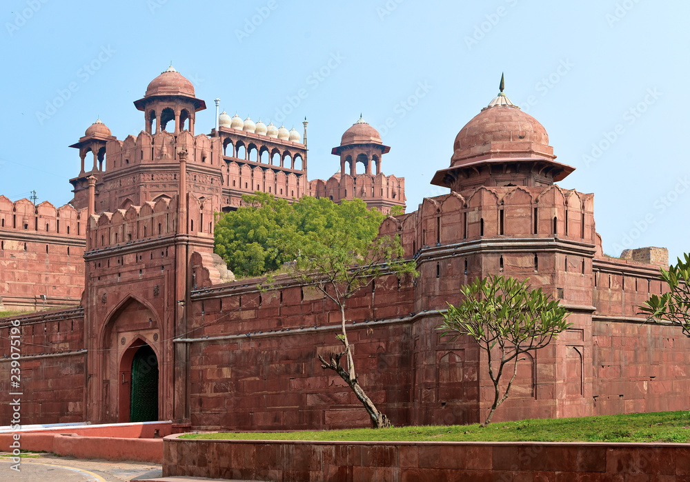 Famous Red Fort in New Delhi. It was the main residence of the emperors of the Mughal dynasty for nearly 200 years, in New Delhi, India