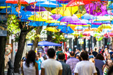 Street with umbrellas