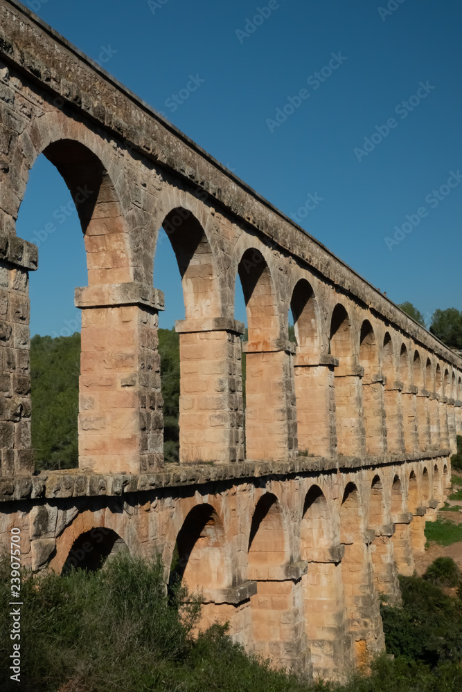The Ferreres Aqueduct,  also Pont del Diable (Devil's Bridge)part of the Roman aqueduct built to supply water to the ancient city of Tarraco, today Tarragona in Catalonia, Spain. 