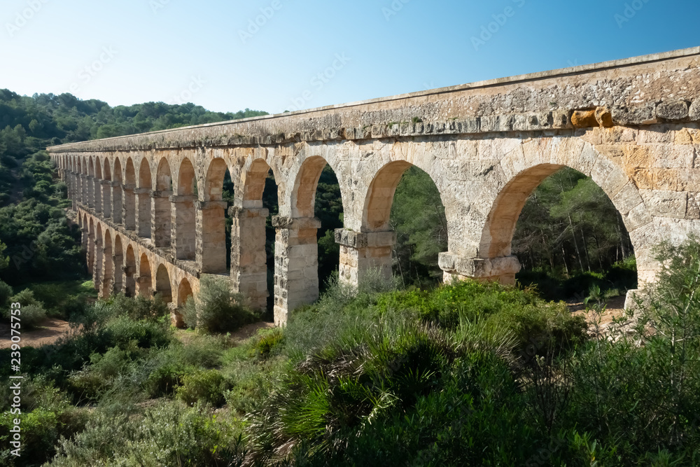 The Ferreres Aqueduct,  also Pont del Diable (Devil's Bridge)part of the Roman aqueduct built to supply water to the ancient city of Tarraco, today Tarragona in Catalonia, Spain. 