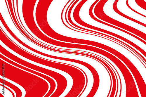 Christmas candle, lollipop pattern. Wavy diagonal background with red lines. Vector illustration