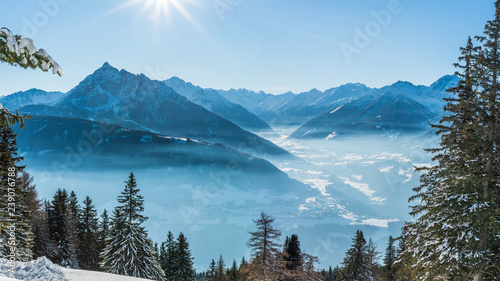 a valley in the maountains in tirol, austria, stubaital, stubai photo