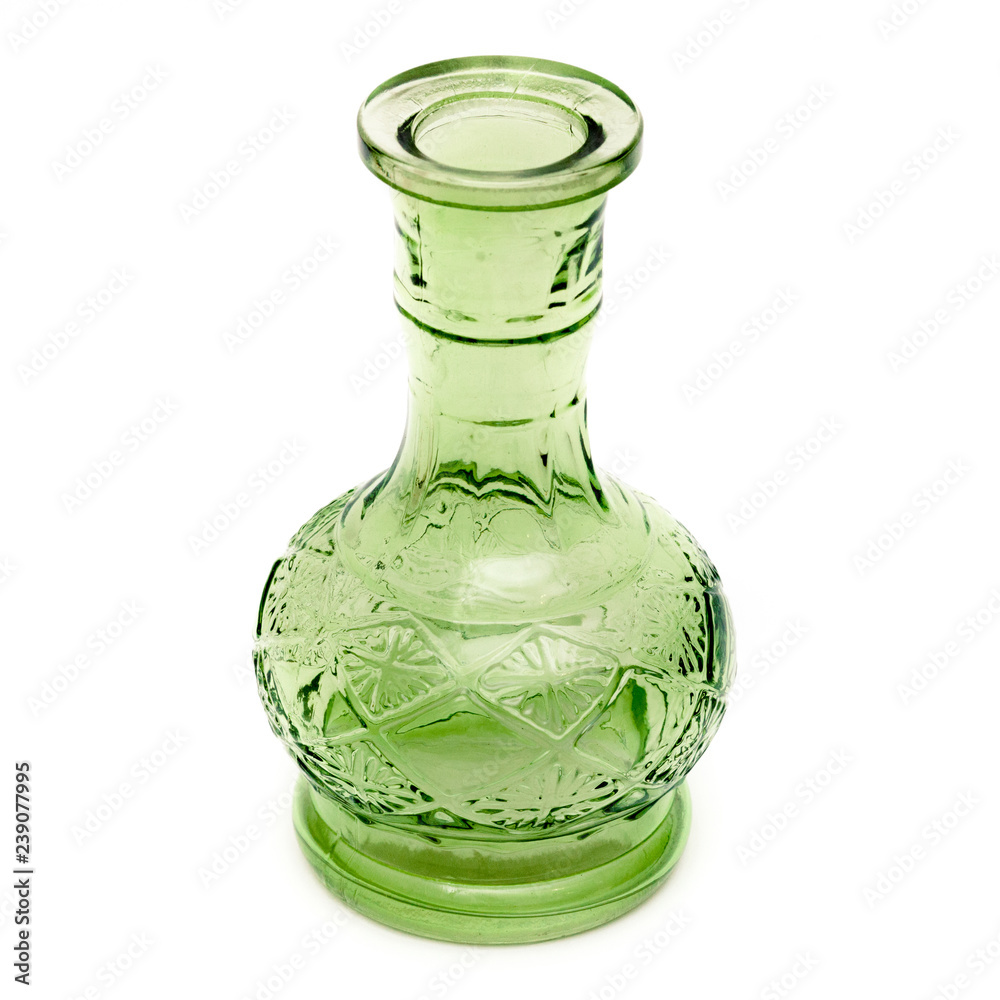 Modern transparent hookah isolated on white background. Hookah with rubber tube and flask isolated on white background. Eastern smokable water pipe smoking on white background Modern transparent hookah isolated on white background. Hookah with rubber tube and flask isolated on white background. Eastern smokable water pipe smoking on white background