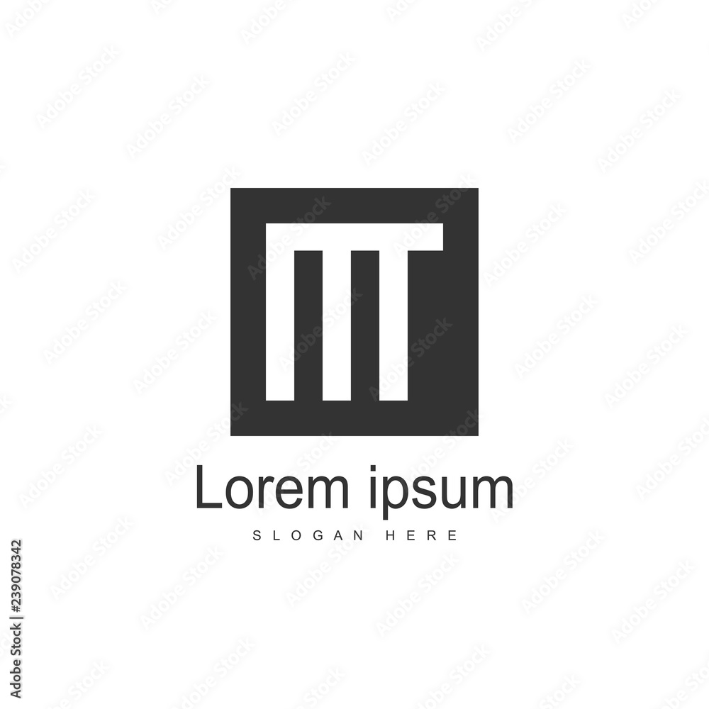 Initial Letter MT Logo template design. Minimalist letter logo
