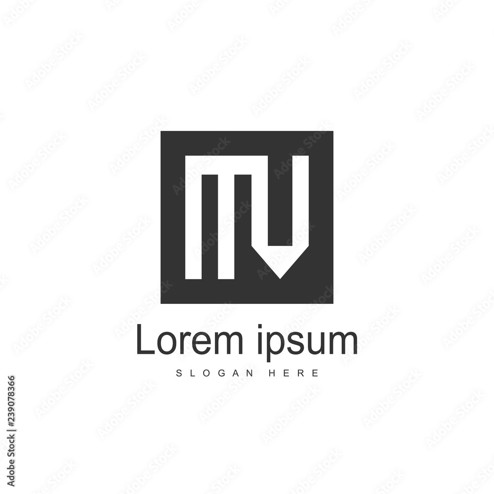 Initial Letter MV Logo template design. Minimalist letter logo Initial Letter MV Logo template design. Minimalist letter logo