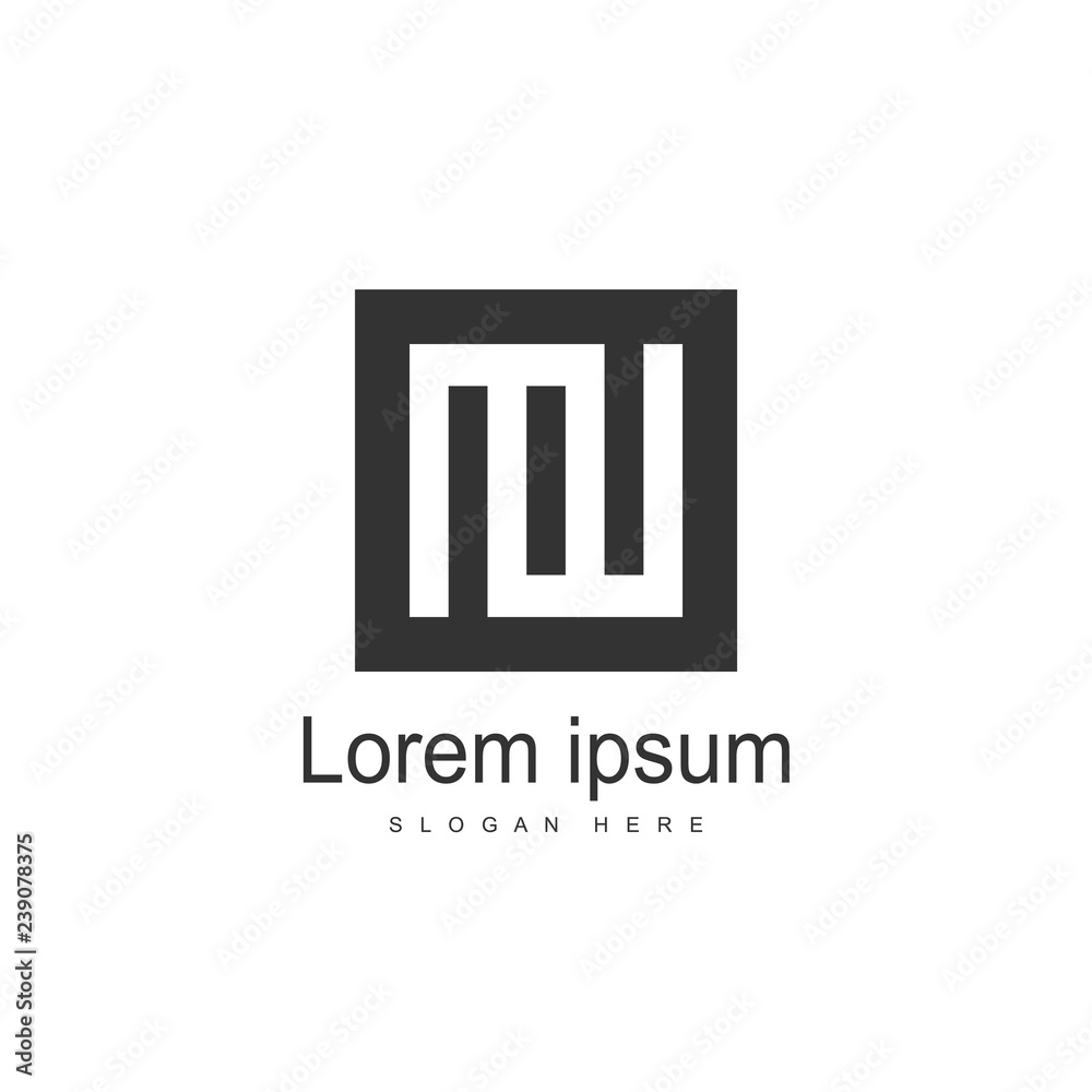 Initial Letter MW Logo template design. Minimalist letter logo