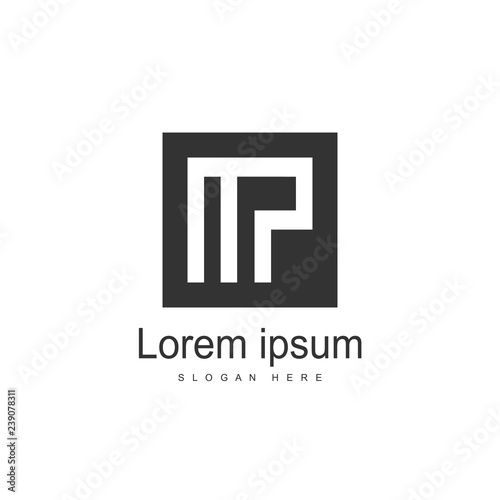 Initial Letter MP Logo template design. Minimalist letter logo