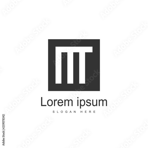 Initial Letter MT Logo template design. Minimalist letter logo