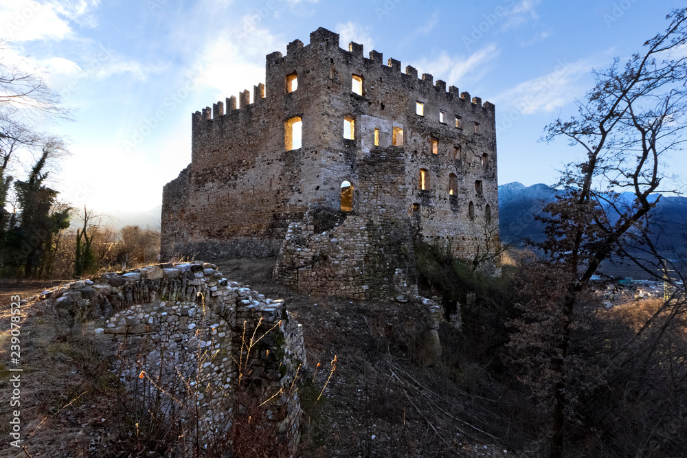 Kaldiff Castle in the forest above the village of Egna (South Tirol, Italy)