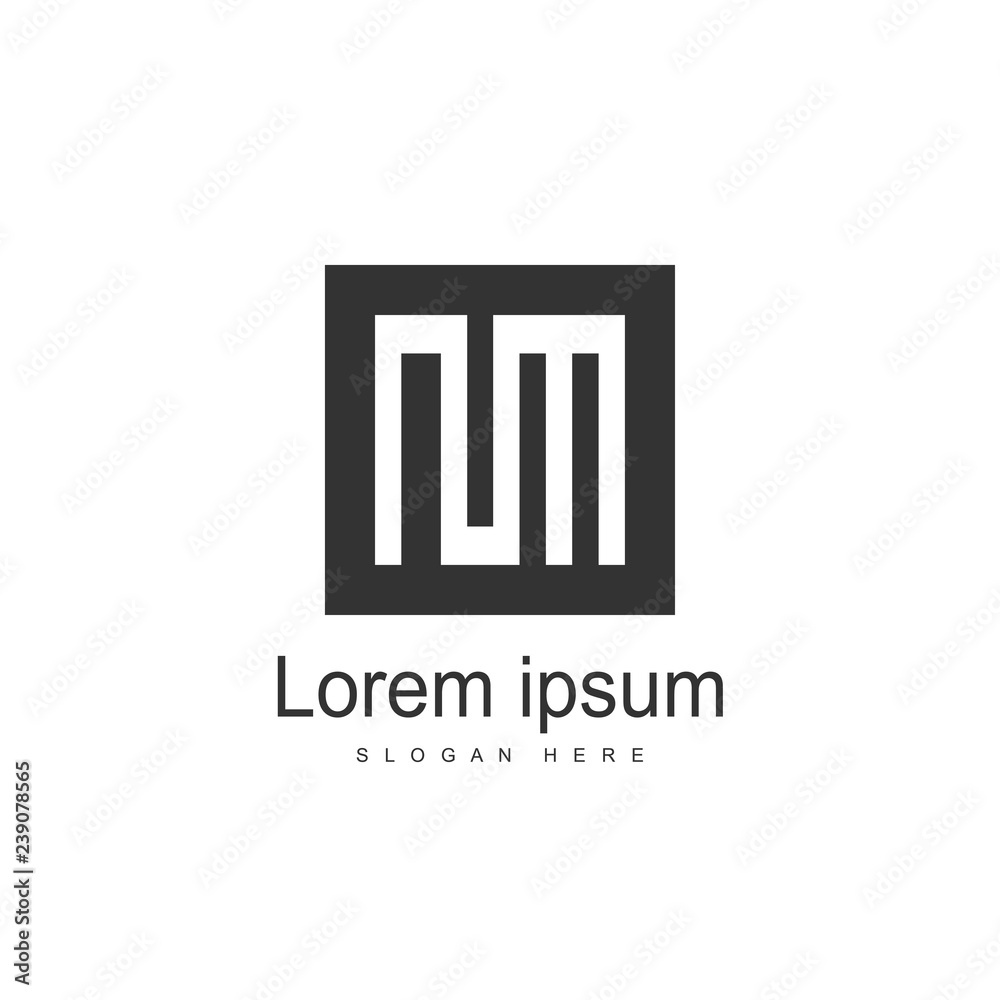Initial Letter NM Logo Template Vector Design