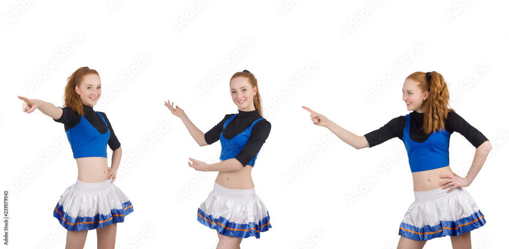 Cheerleader isolated on the white background Cheerleader isolated on the white background