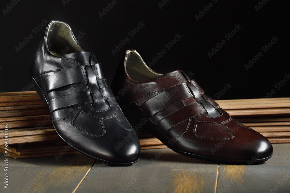 black leather shoes isolated on white background black leather shoes isolated on white background