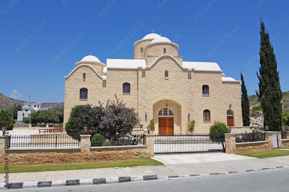 Fototapeta premium Cyprus. Stop on the way to Limassol. Church of St. Tikhon