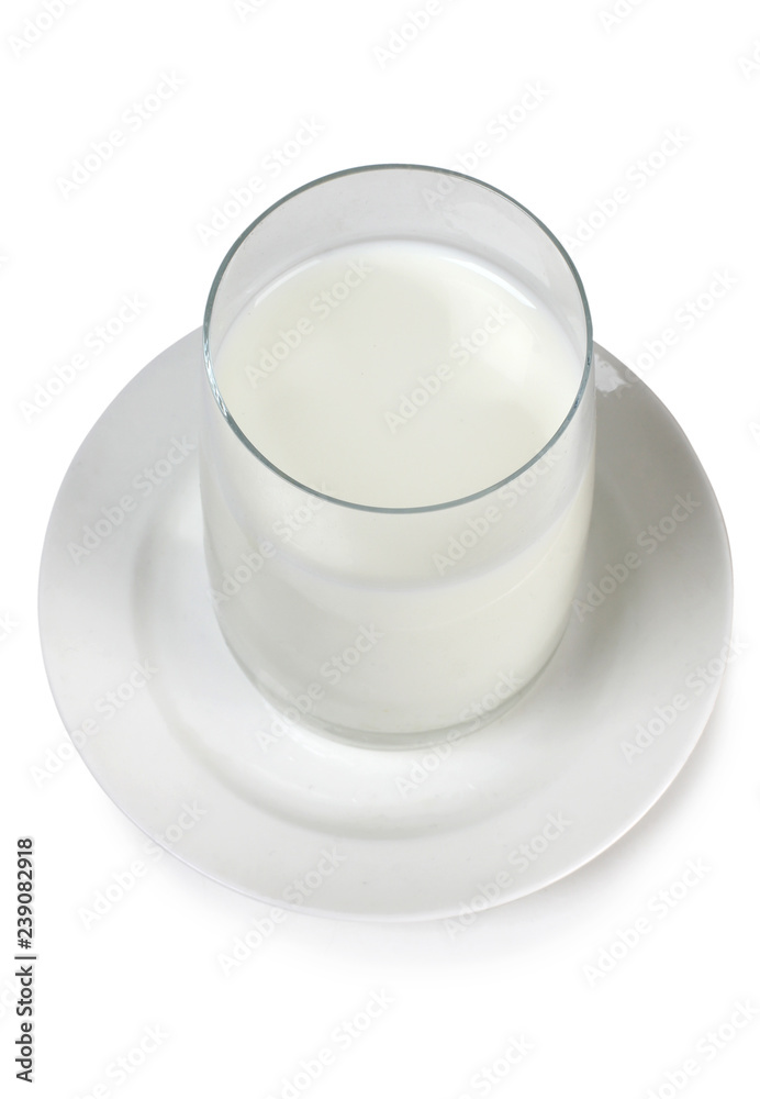 Glass pitcher with milk on white background Glass pitcher with milk on white background