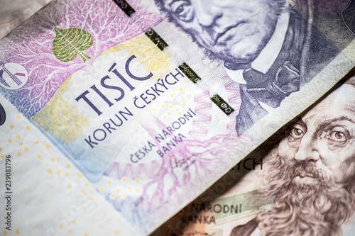 czech money background, koruna ceska photo