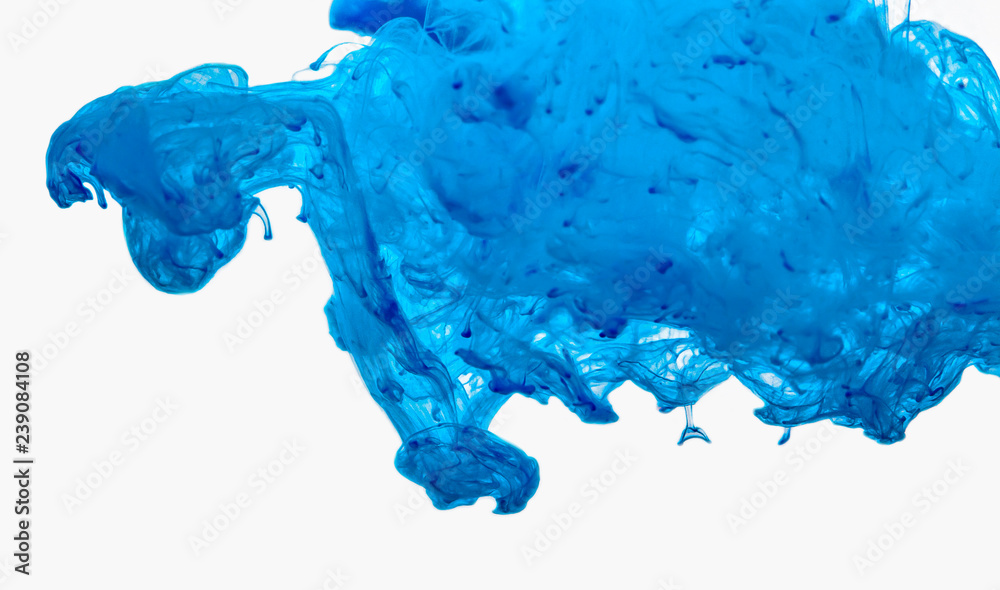 Abstract pattern falling into the water drop of blue ink Abstract pattern falling into the water drop of blue ink