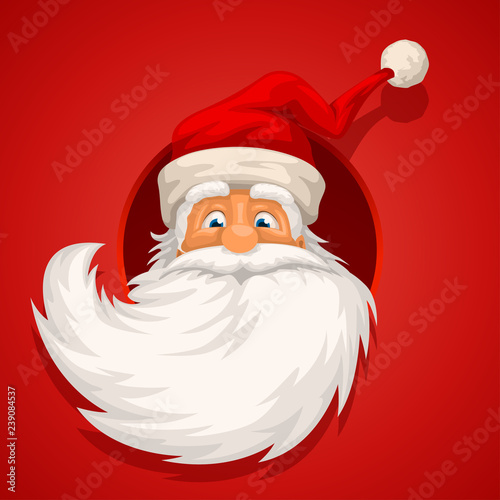 santa head on red