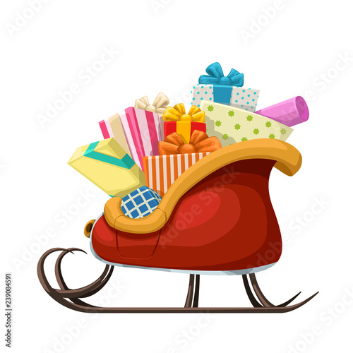 santa sleigh with presents