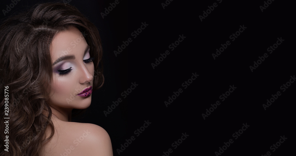 Fototapeta premium Portrait of young and beautiful brunette