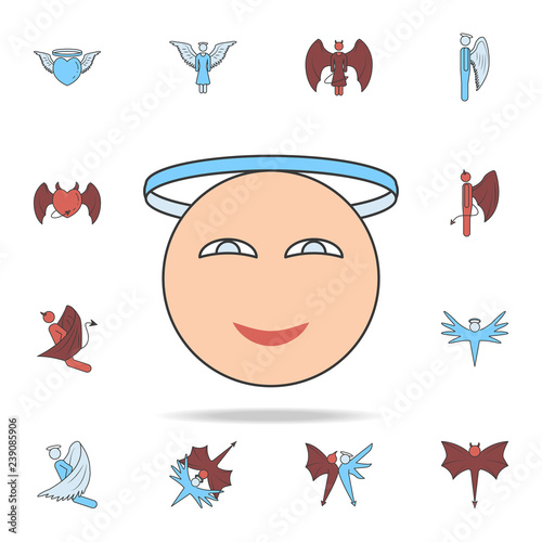 angela color field outline icon. Detailed set of angel and demon icons. Premium graphic design. One of the collection icons for websites, web design, mobile app