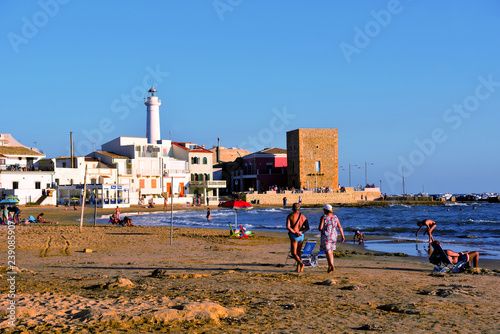 Fototapeta Naklejka Na Ścianę i Meble -  torre scalambra near Casa Montalbano in the province of Ragusa which has become famous for being the location of a well-known TV serie Punta Secca Italy