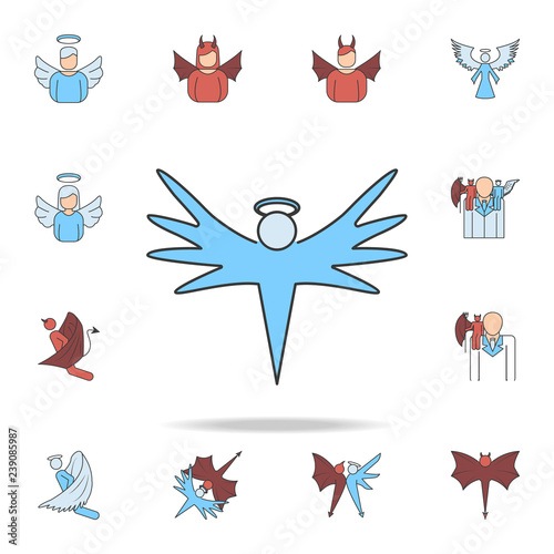 angel color field outline icon. Detailed set of angel and demon icons. Premium graphic design. One of the collection icons for websites, web design, mobile app
