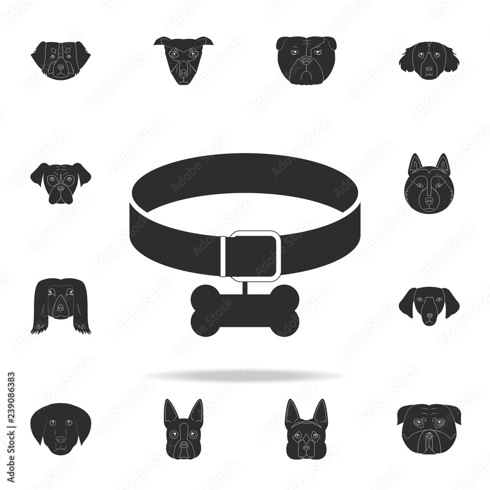 dog collar icon. Detailed set of dog silhouette icons. Premium graphic ...