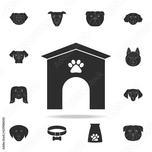 Dog kennel icon. Detailed set of dog silhouette icons. Premium graphic design. One of the collection icons for websites, web design, mobile app