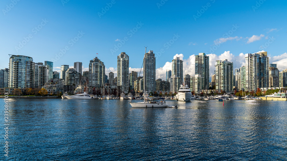 View of False Creek and downtown Vancouver, Canada. Beautiful British Columbia, Canada. View of False Creek and downtown Vancouver, Canada. Beautiful British Columbia, Canada.