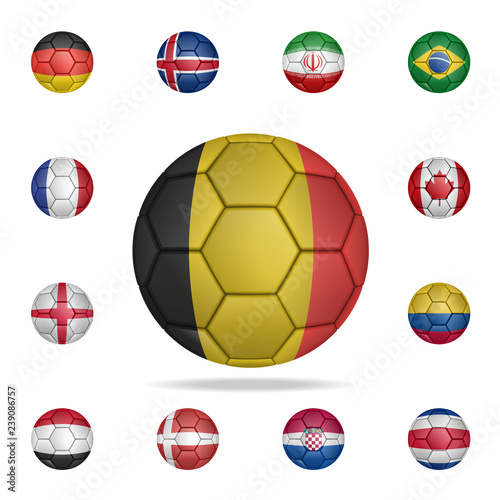 National football ball of Belgium. Detailed set of national soccer balls. Premium graphic design. One of the collection icons for websites, web design, mobile app
