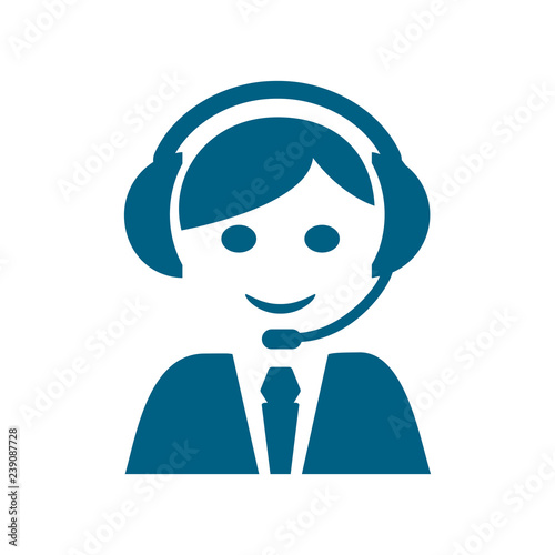 Positive dispatcher, happy emotion - stock vector