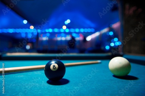 billiard table. black 8 ball isolated