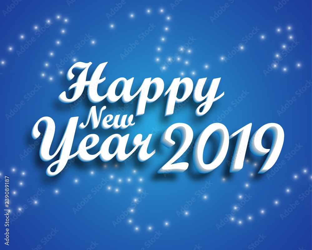 Happy new year 2019 . Greetings card. Colorful design. Vector illustration. Happy new year 2019 . Greetings card. Colorful design. Vector illustration.