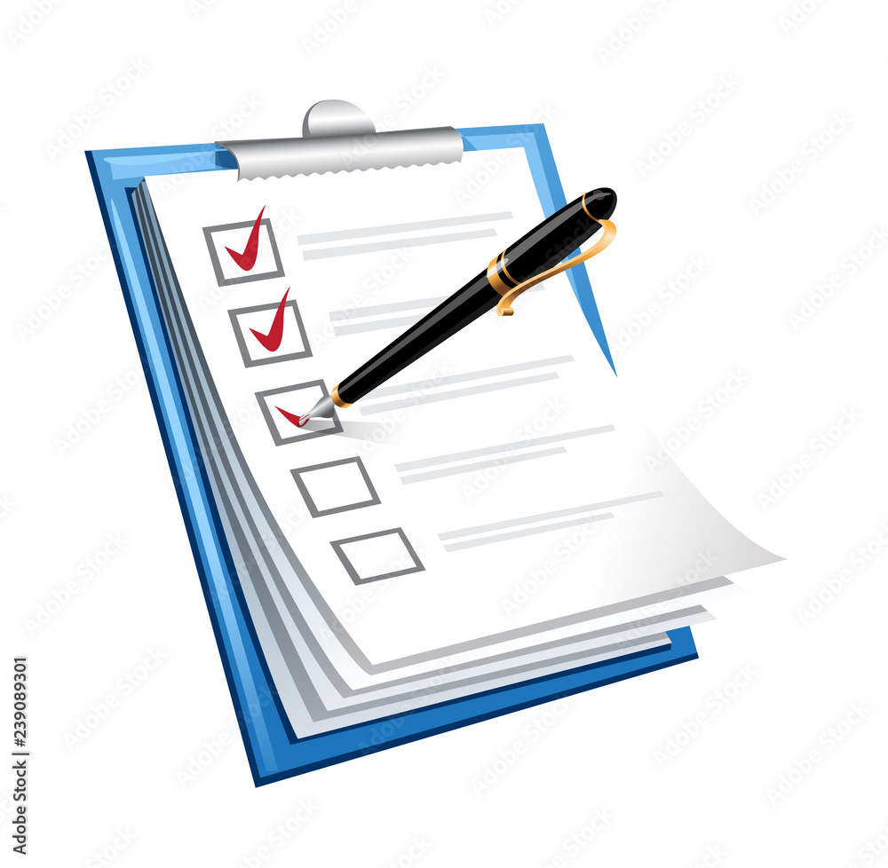 vector illustration of controlling the form with the list vector illustration of controlling the form with the list