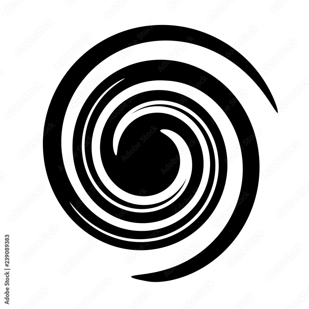 Abstract spiral in the form of a black circle on white background. Abstract spiral in the form of a black circle on white background.